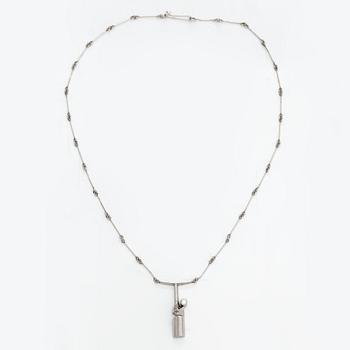 Björn Weckström, A platinum necklace "Nessos" with a ca. 0.10 ct diamond. Lapponia 1981.