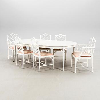 A seven-piece dining suite by Miranda of Sweden, second half of the 20th century.