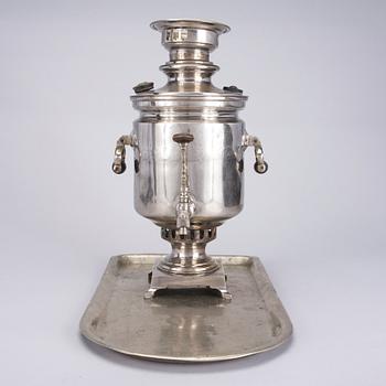 SAMOVAR, förnicklad mässing, Tula, Ryssland 1800-talets slut.
