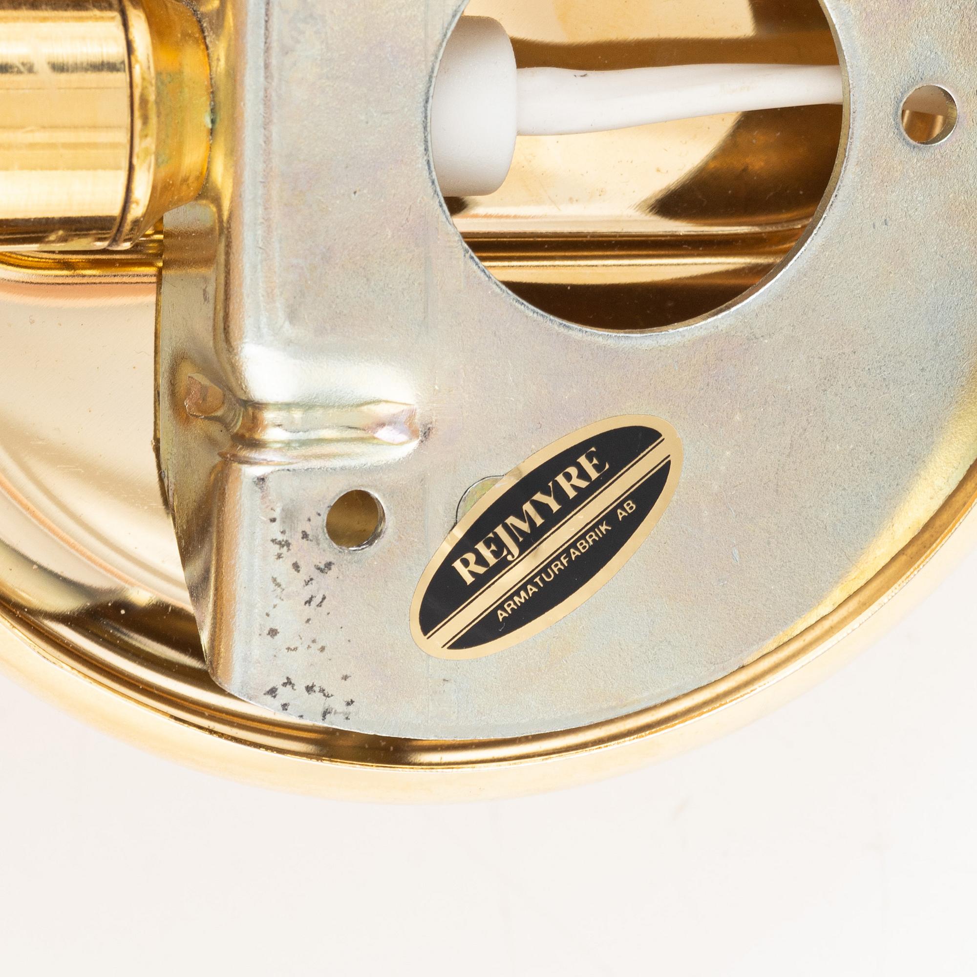 A pair of wall lights, Rejmyre Armaturfabrik (RAF), second half of the 20th Century.