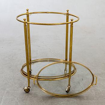 SERVERINGSVAGN, glas och mässing, 1900-talets andra hälft.