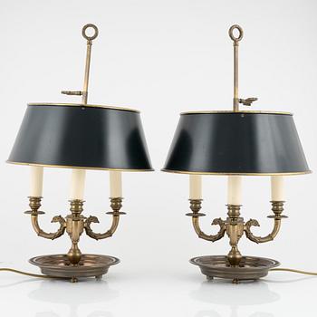 A pair of table lamps, mid 20th century.