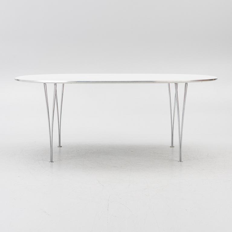 Bruno Mathsson, & Piet Hein, a dining table, 'Superellipse', Fritz Hansen, Denmark, 1988.