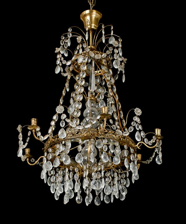 LJUSKRONA, gustaviansk stil, Hagamodell, 1900-talets första hälft. Höjd ca 80 cm.