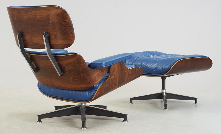 A Charles and Ray Eames 'Lounge Chair and ottoman', Herman Miller, USA.