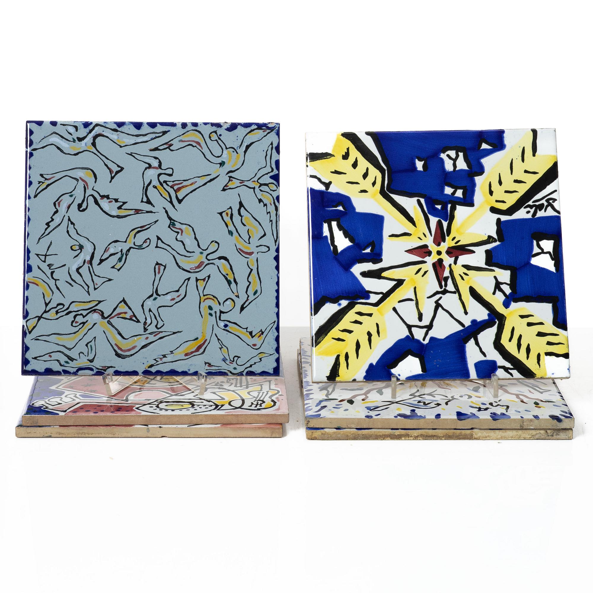 Salvador Dalí, efter. Kakelplattor, 12 st, lergods, Spanien.