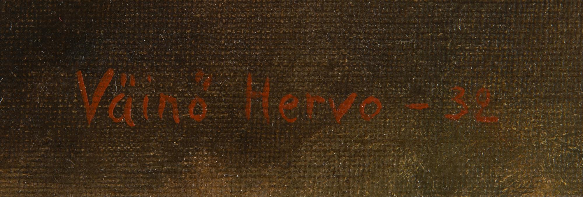 Väinö Hervo, Asetelma.