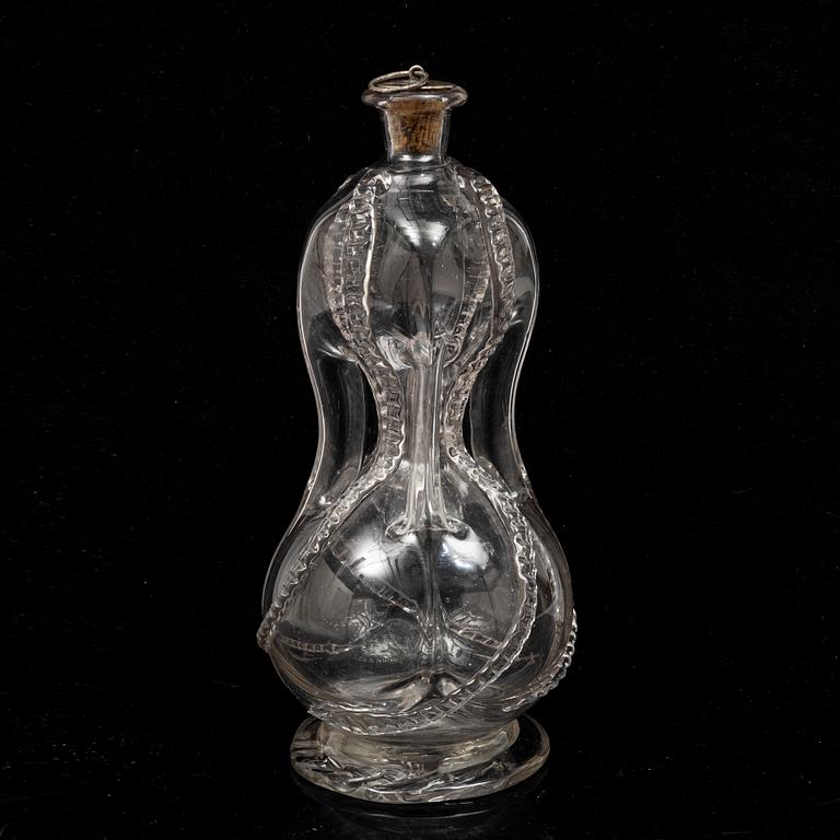 A Swedish glass caraffe, 18th century.