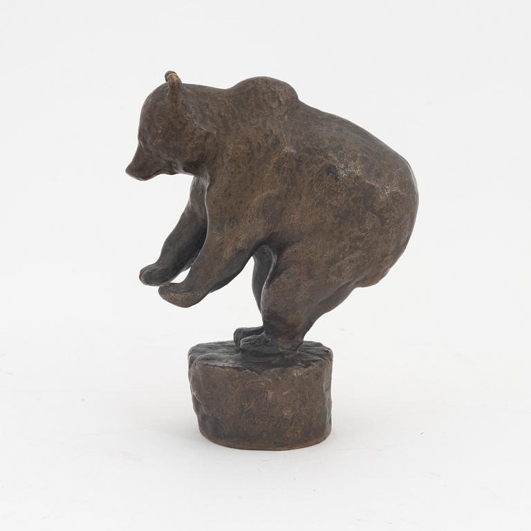 Arvid Knöppel, skulptur, brons, signerad, gjutarstämpel. Höjd 13,5 cm.