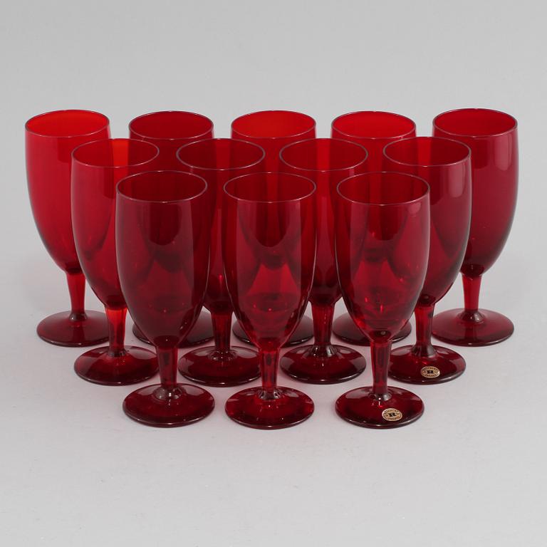 CHAMPAGNEGLAS, 12 st, glas. Monica Bratt, Reijmyre, omkring 1900-talets mitt.