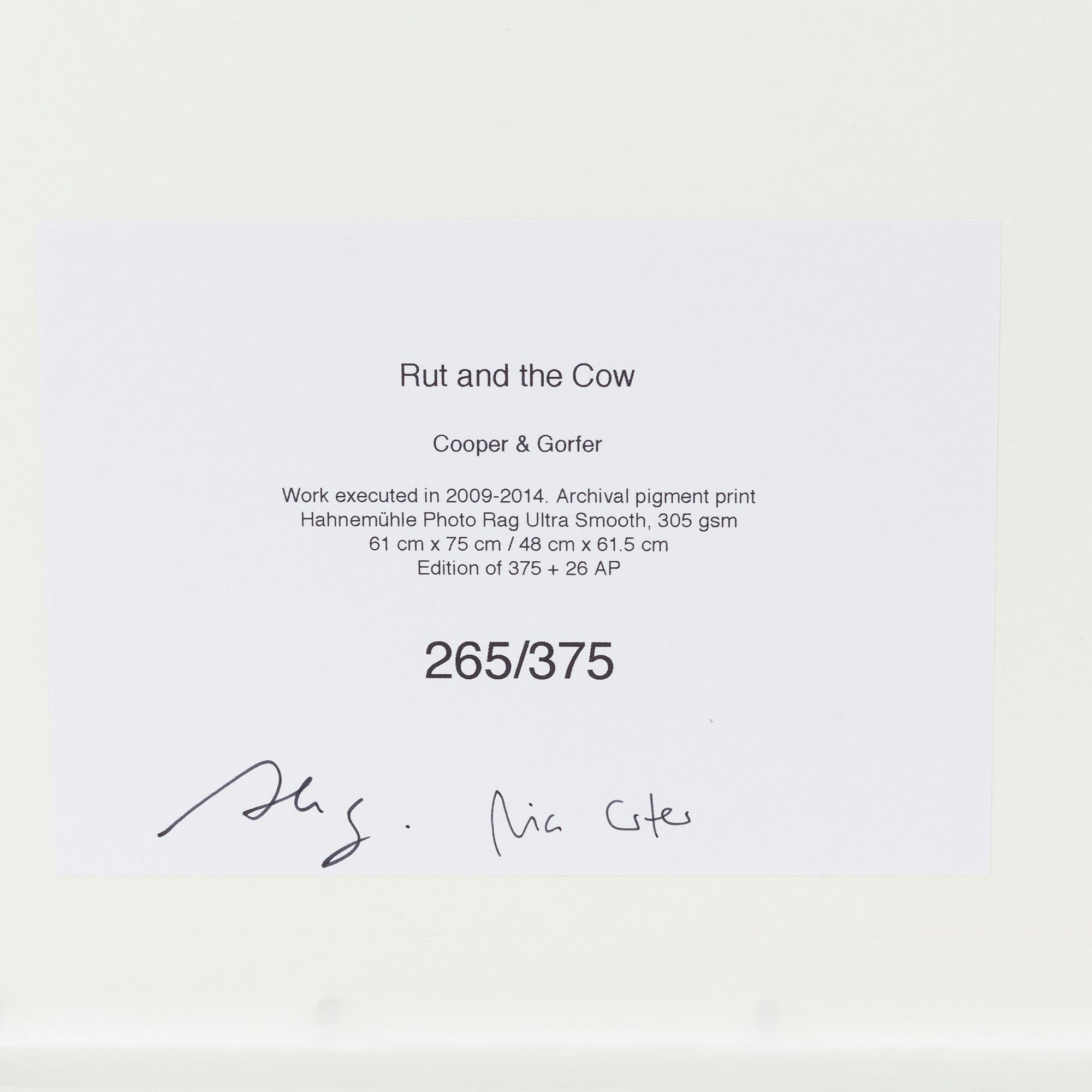 Cooper & Gorfer, archival pigment print, signed 265/375 verso.