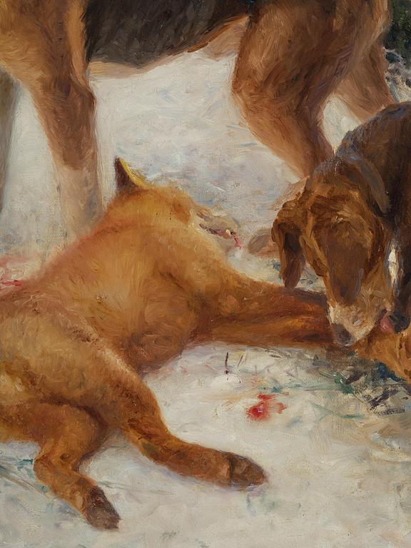 Bruno Liljefors, Hamilton hounds at the fox hunt.