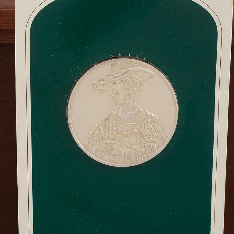 Collector's medals, 50 pcs, sterling silver, "Rembrandt i silver", Franklin Mint AB.