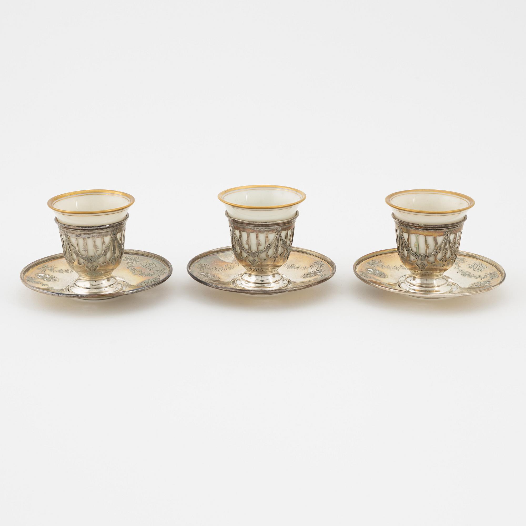 A five-piece set of Birmingham silver.