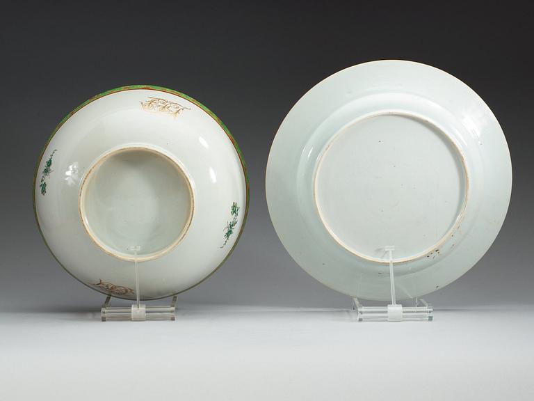 BÅLSKÅL med FAT, kompaniporslin, Qing dynastin Qianlong (1736-95).