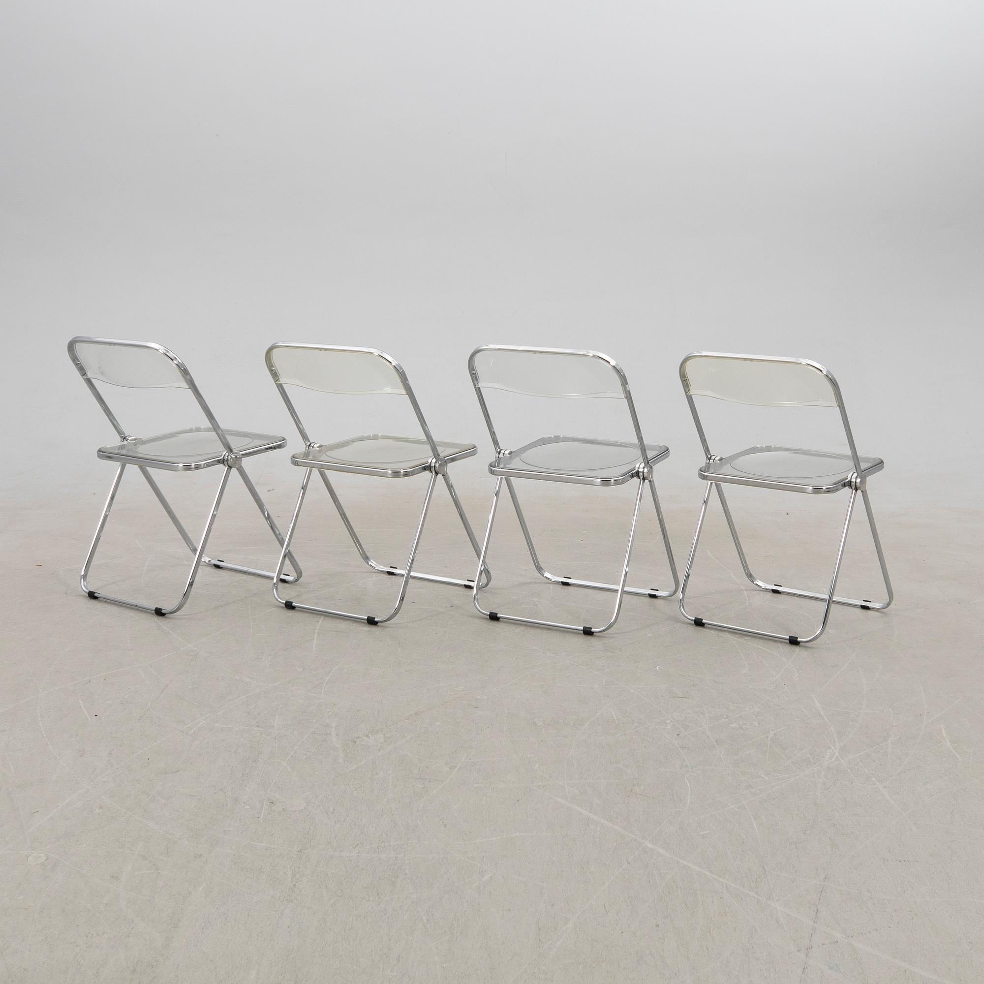 Giancarlo Piretti, Folding chairs 4 pcs, "Plia", Castelli, designed in 1967.