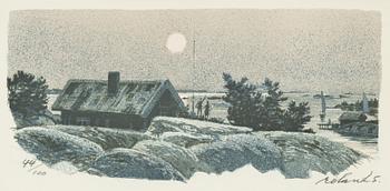 Roland Svensson, lithograph in colours, signed 44/100.