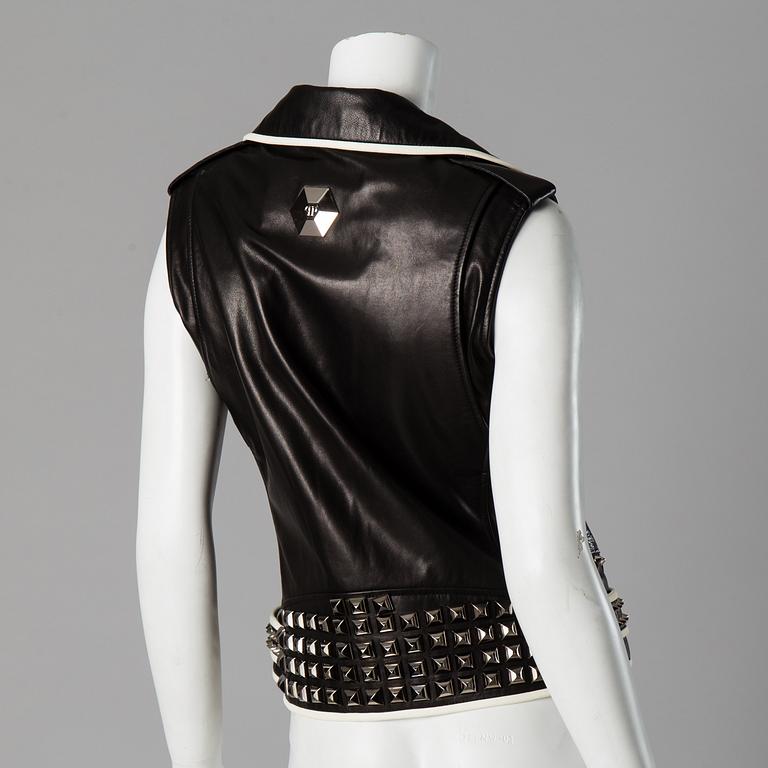 LEATHER VEST, Philipp Plein, size M.