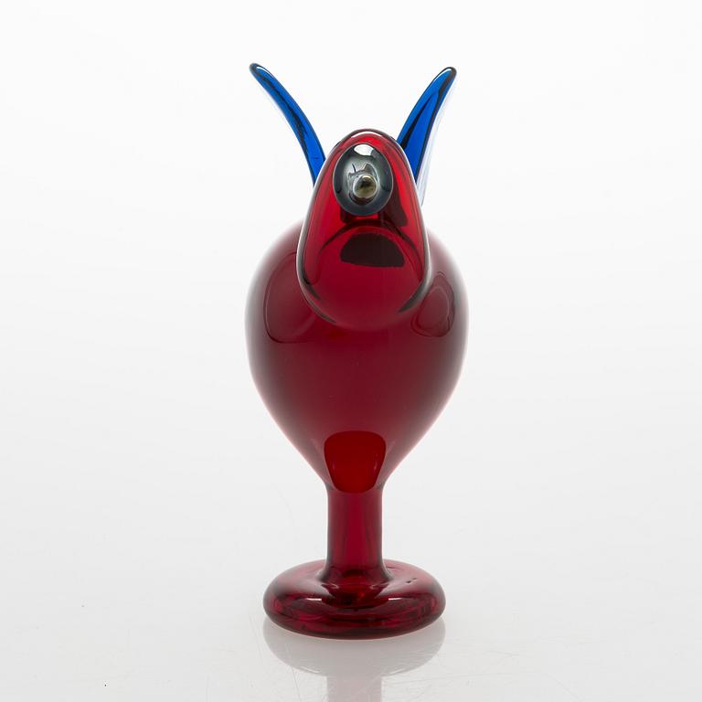 Oiva Toikka, Anniversary glass bird, Nuutajärvi 215 years, signed O. Toikka Nuutajärvi 1793-2008, numbered 1103/1215.