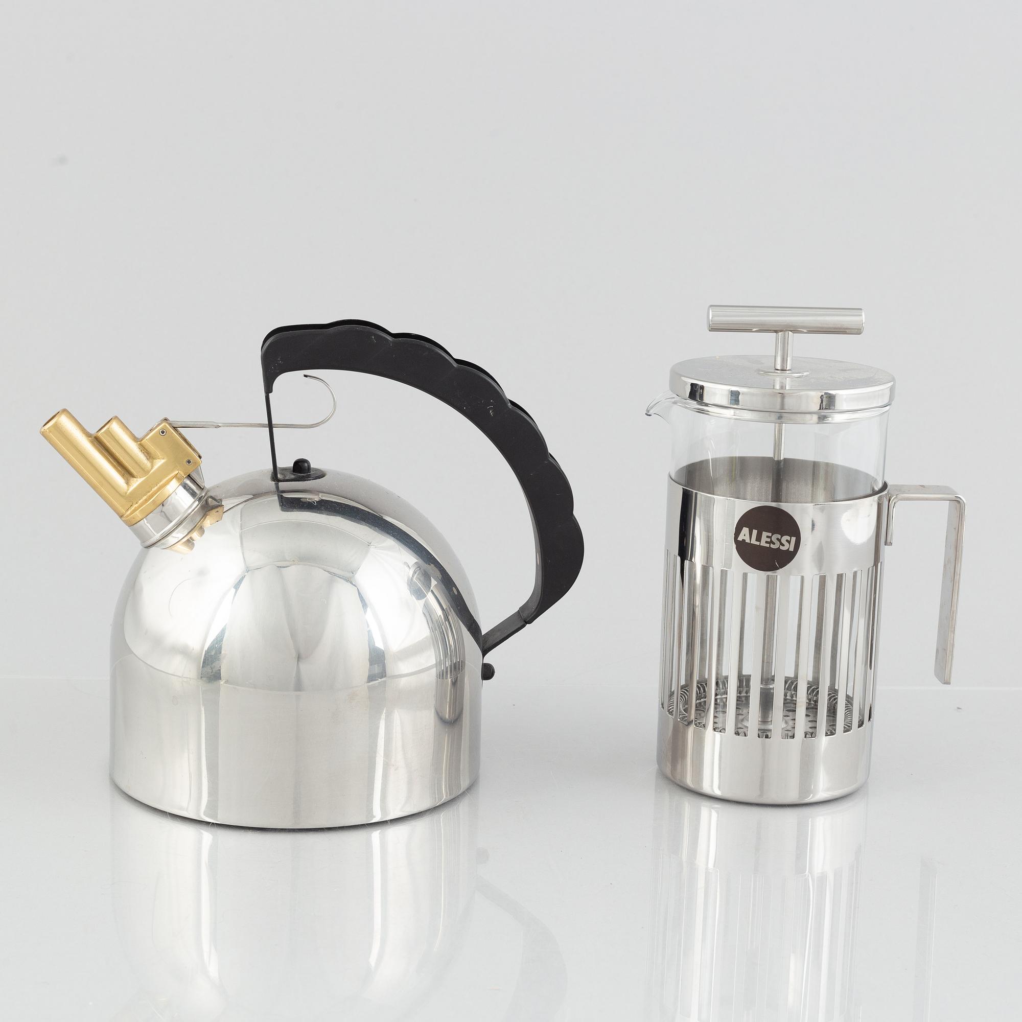 Eight pieces of Alessi homeware.