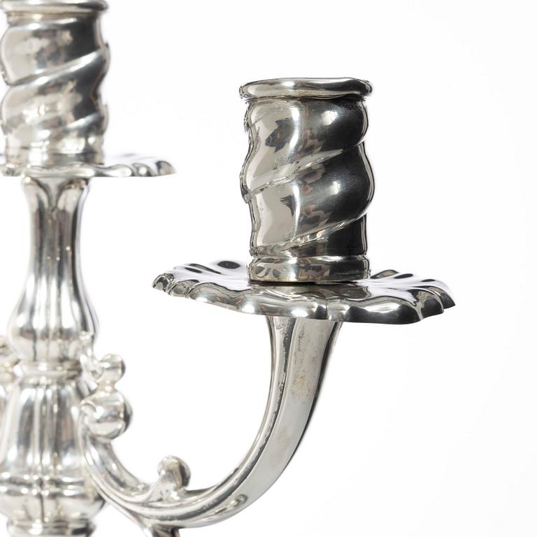 Candelabras, a pair, silver, 20th century.