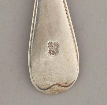 MATSKEDAR, 9 st olika, bla 5 st Zethelius och Sthlm 1774. Tot ca 660 gram.