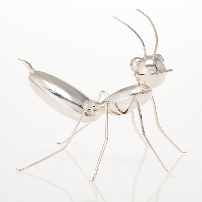 RU RUNEBERG. A small sterling silver oil decanter 'Pissing ant'. Vaasa 2014.