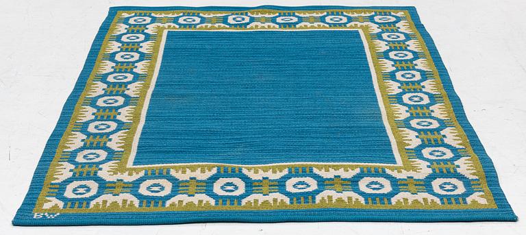 Berit Woelfer, Rug, flat weave, signed BW, approx. 199 x 139 cm.