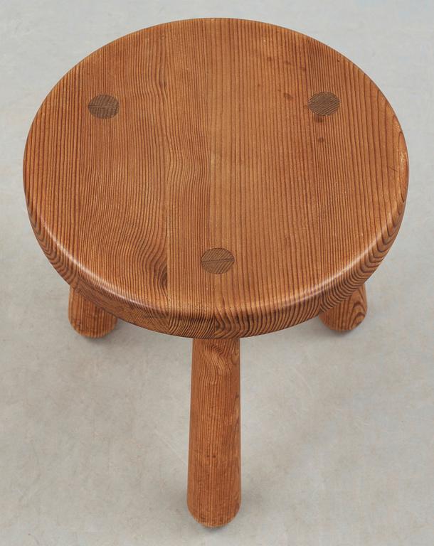 An Axel Einar Hjorth stained pine stool, 'Utö', Nordiska Kompaniet, 1930's.