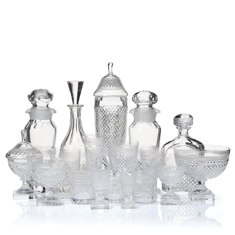 Elis Bergh, a 129 pcs 'Kent' glass service, Kosta, Sweden.