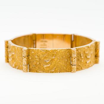 BJÖRN WECKSTRÖM, ARMBAND,  "Fantasi", 14K guld. Lapponia 1967.