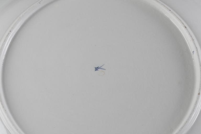 SERVISDELAR, 7+2, delar, porslin, Berlin, Meissen, Rudolstadt, 1800-tal.