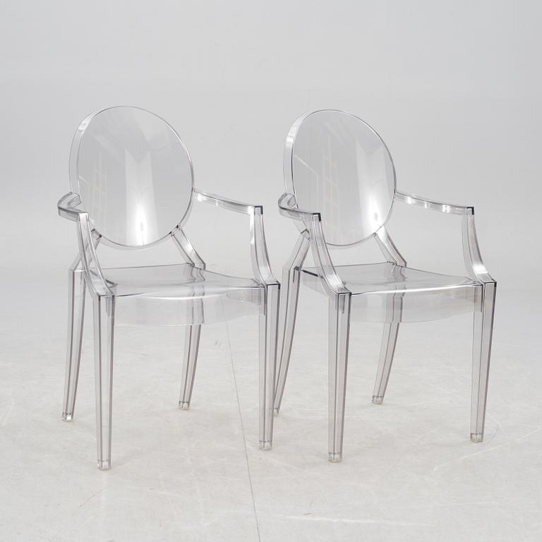 KARMSTOLAR, ett par, "Louis Ghost", Philippe Starck för Kartell.