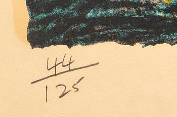 Malcolm Morley, color lithograph, signed and numbered, made in 1972.