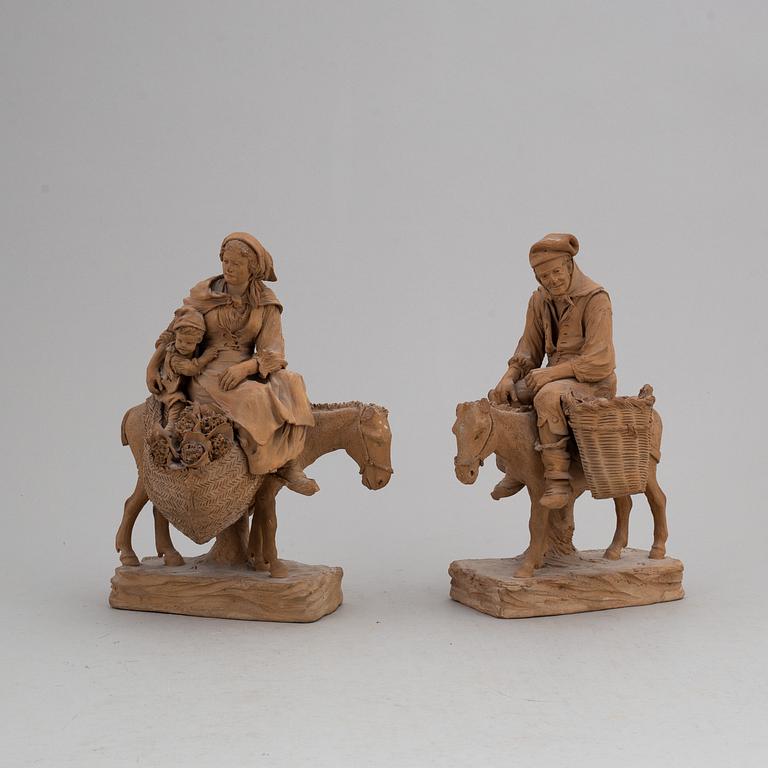 GIUSEPPE VACCARO CALTAGIRONE, two signed terracotta sculptures.