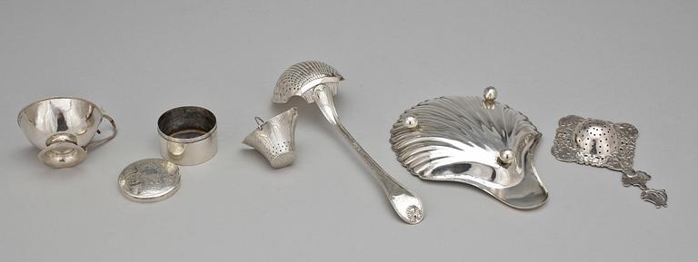 PARTI SILVER, 6 delar, silver, bl a Pehr Eriksson Malmö 1860. Tot vikt 254g.