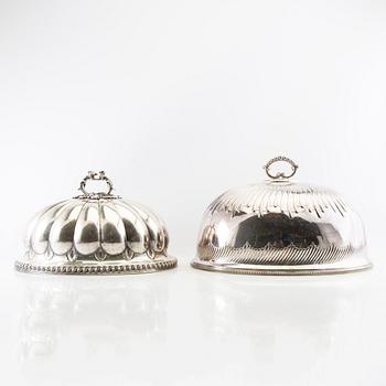 Cloche/Serving dome 2 pcs silver-plated early 20th century England.