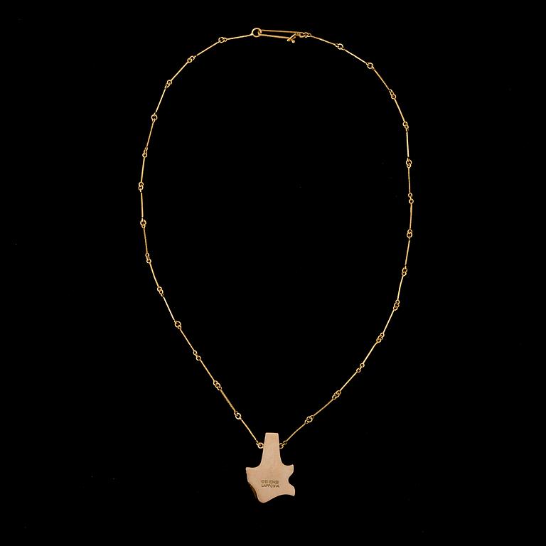 BJÖRN WECKSTRÖM, collier "Pagodi", zoisit, 14K guld. Lapponia 1975.
