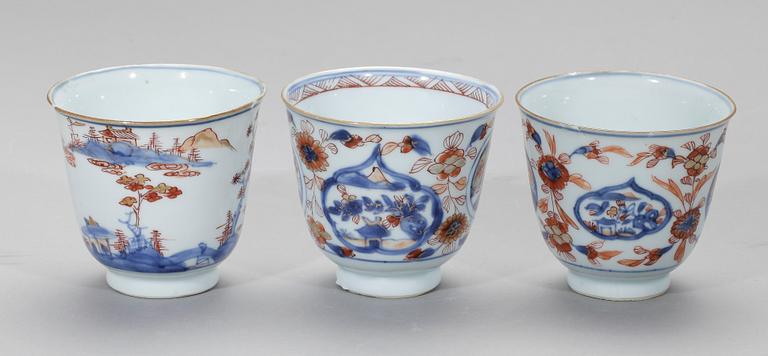 KOPPAR, 3 st, porlsin, Kina, Kangxi (1662-1722).
