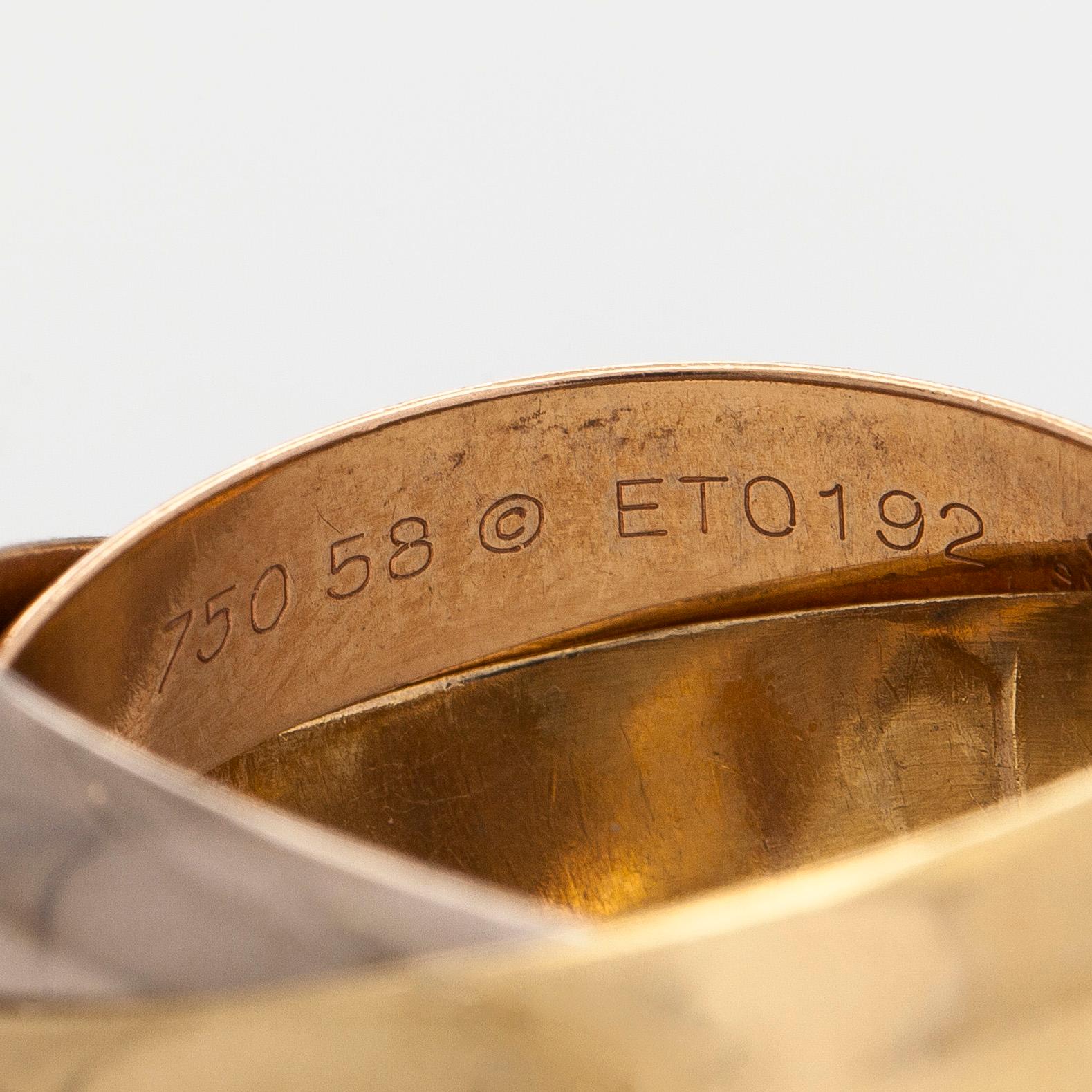 Cartier, ring "Trinity" 18K guld i tre färger.