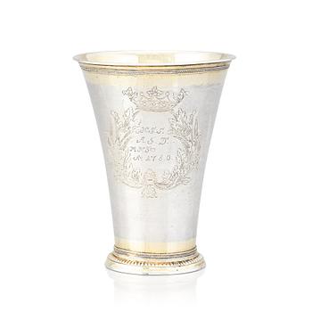 A Swedish 18th Century parcel-gilt silver beaker, mark of Jöns Silfverberg, Ystad 1761.