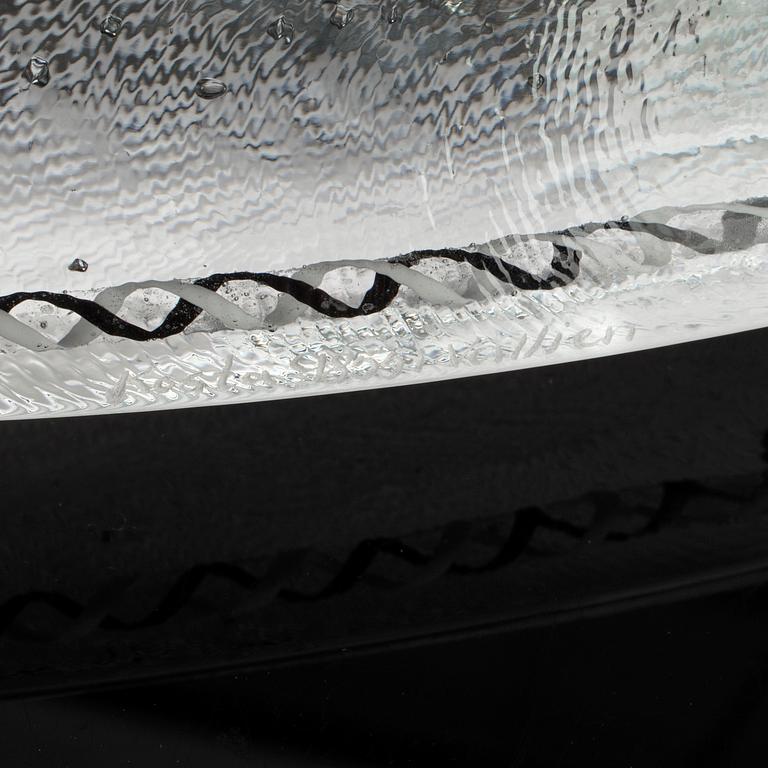 A GLASS SCULPTURE, boat, Bertil Vallien, Kosta Boda.