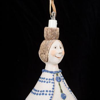 TAKLAMPA/KLOCKA, stengods, Gunilla Ståhle, 1900-talets andra hälft.