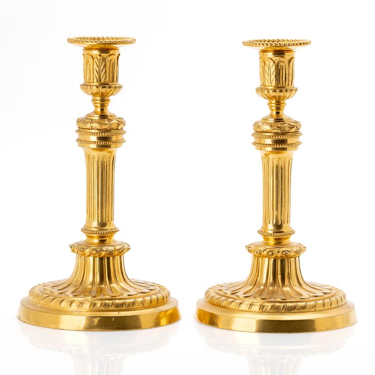 Candlesticks, a pair, Empire, France, 19th century.