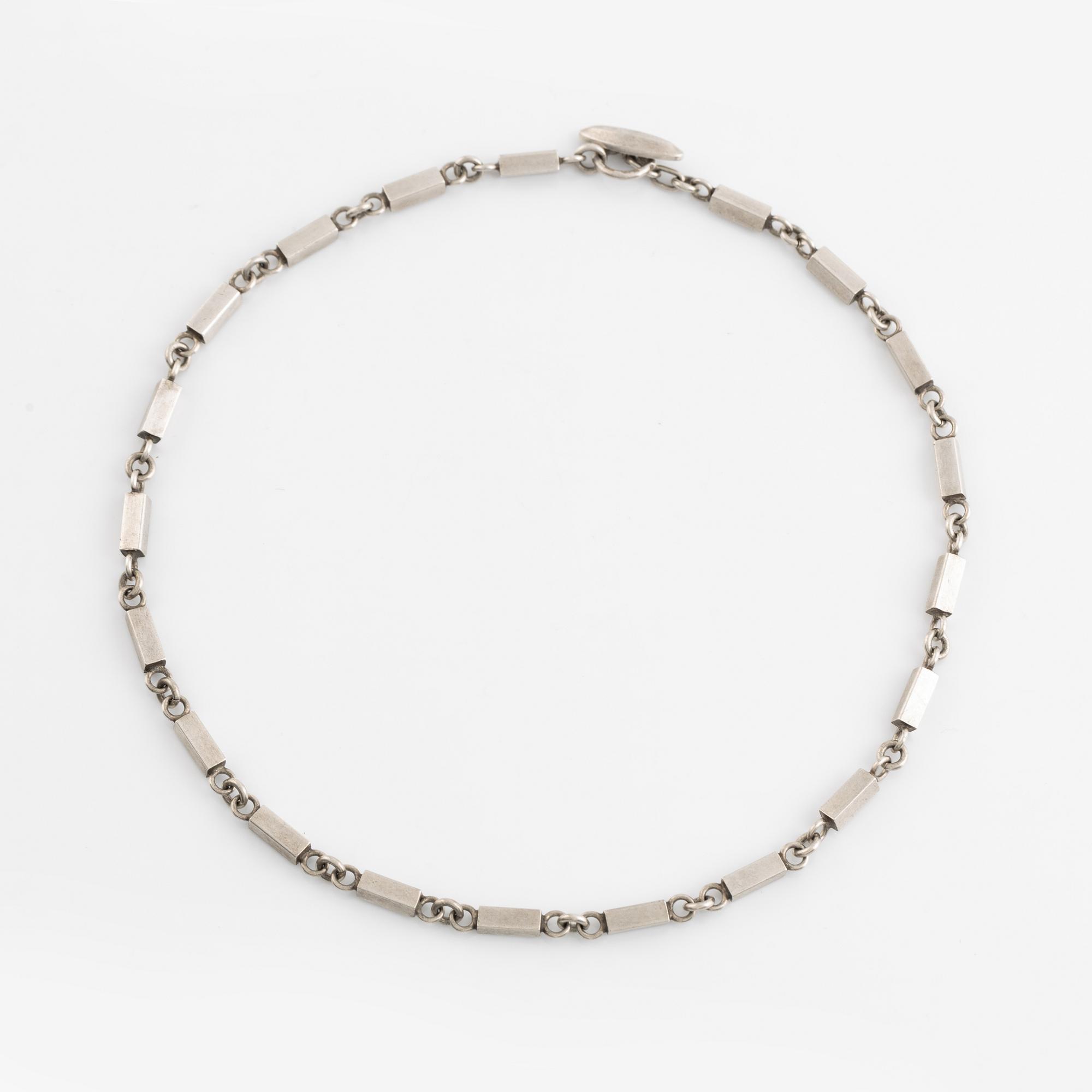 Arvo Saarela, collier, silver, stavlänkar.