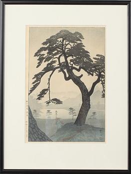 SHIRO KASAMATSU, träsnitt, Japan, sign, 1900-talets första hälft.