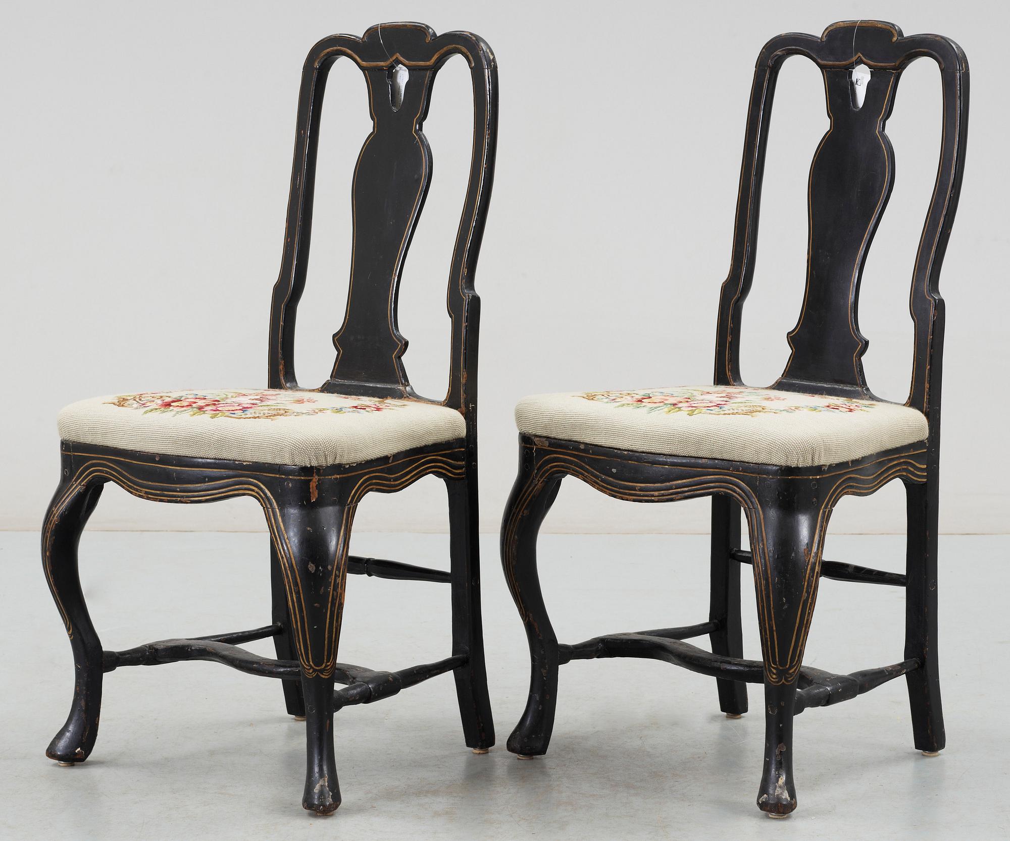 STOLAR, ett par, rokoko 1780-tal, sign JAS.