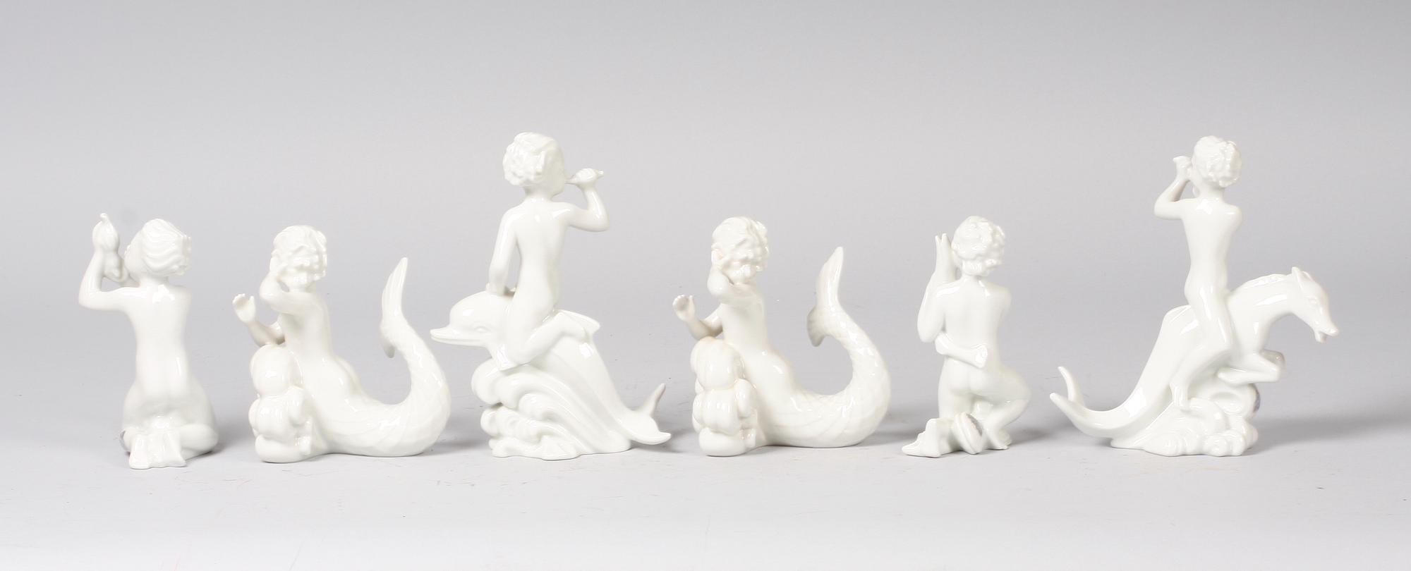 FIGURINER, 6 st, porslin, Harald Salomon, Rörstrand.
