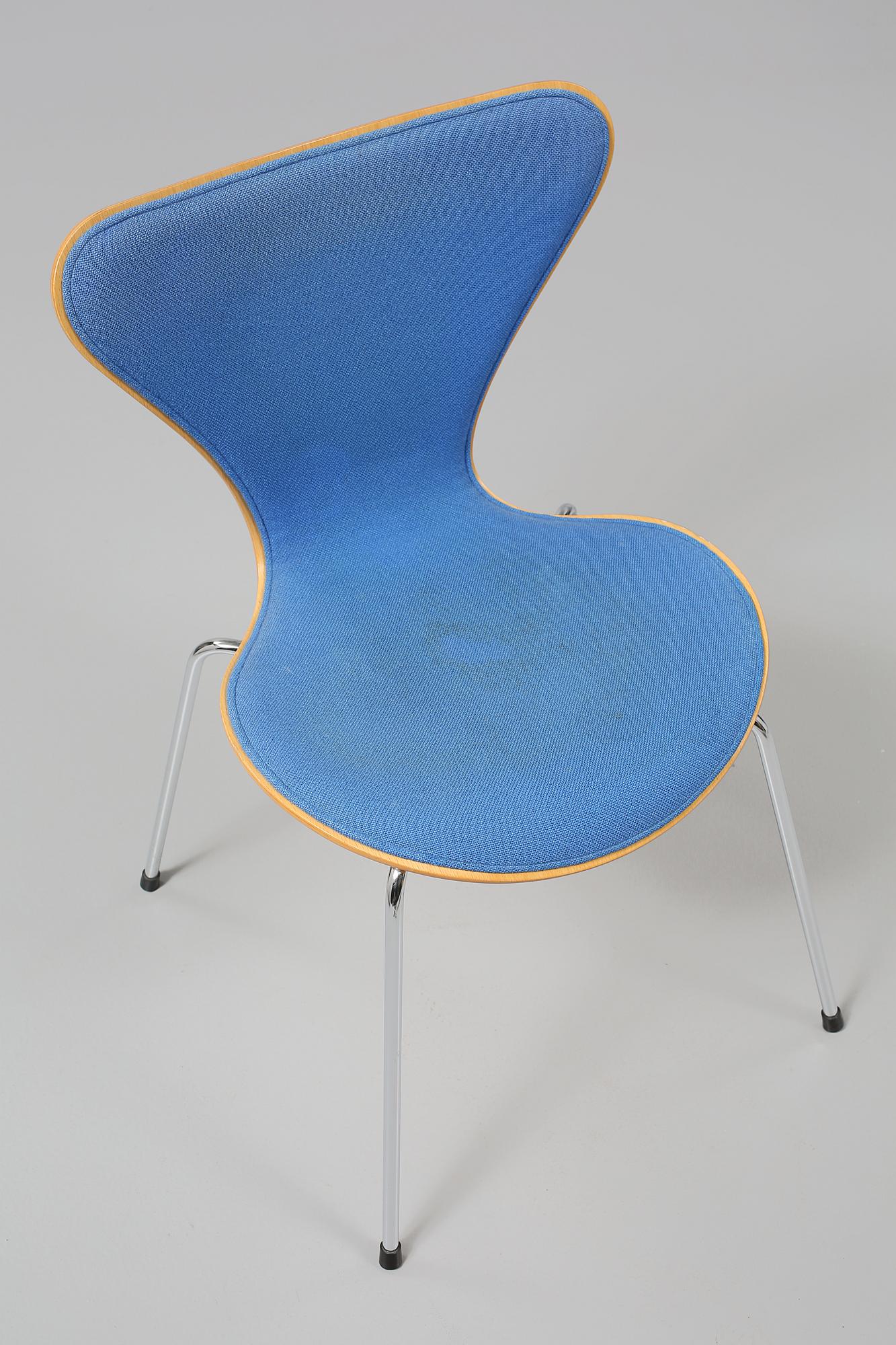 STOLAR, 4 st, "Sjuan", Arne Jacobsen, Fritz Hansen, sent 1900-tal.