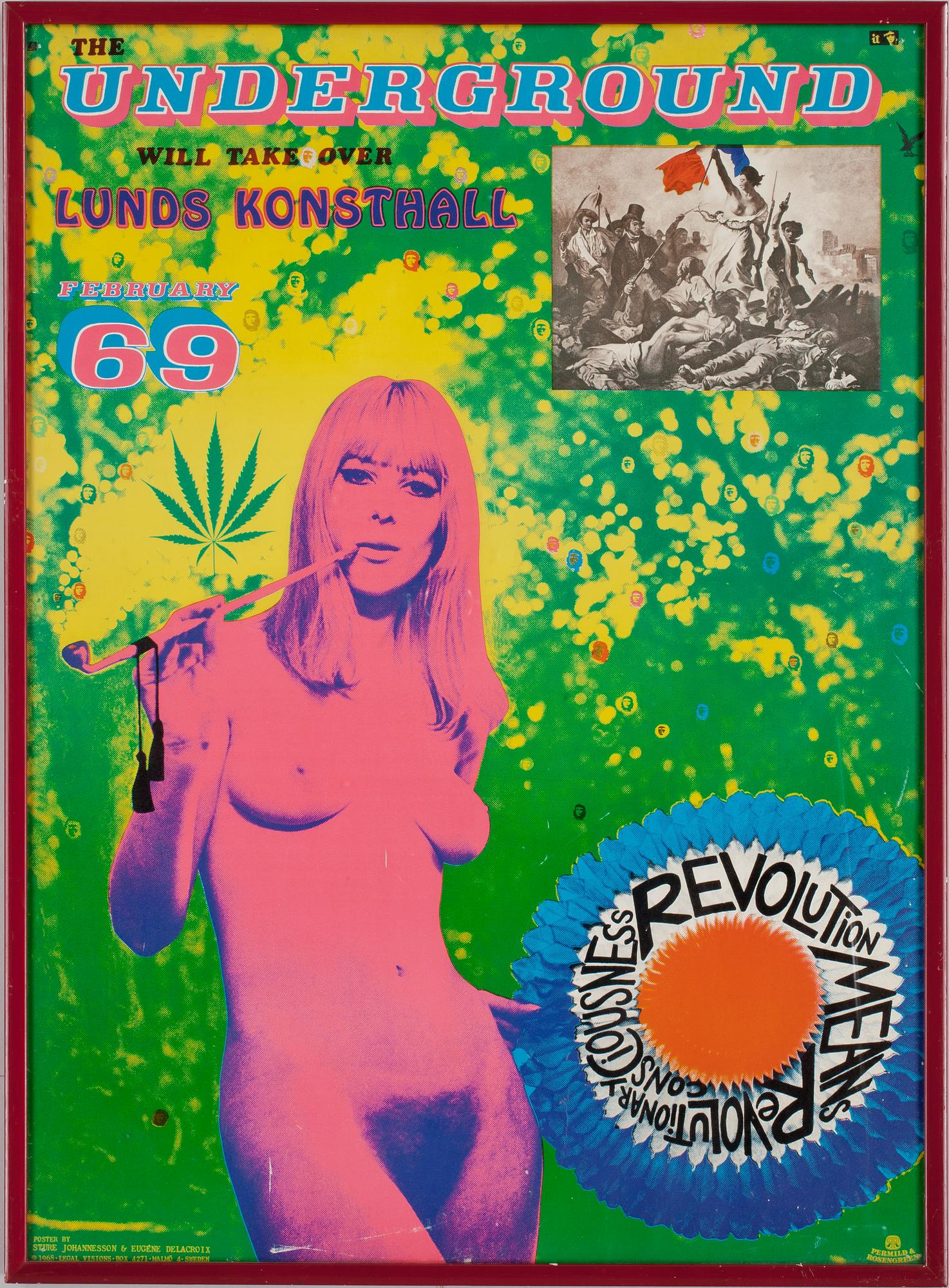 STURE JOHANNESSON, utställningsaffisch, färgoffset, 1969.